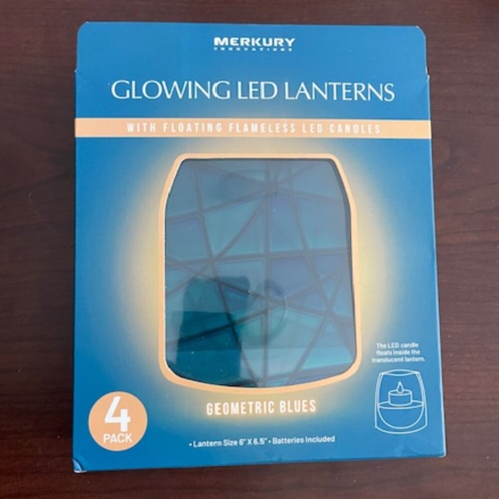 NEW Glowing LED Lanterns with Floating Flameless LED Candles 4pc PASTEL FLORALS